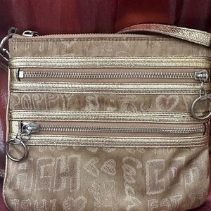 Authentic Coach Metallic Gold Crossbody Bag